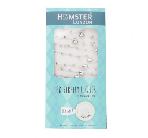 Stunning Silver Heart Shaped Battery Operated String Light by Hamster London for Kids Room, 3Y+