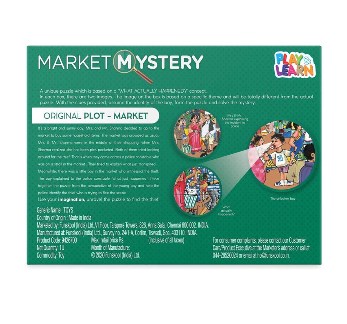 Play & Learn Play And Learn Market Mystery Puzzle, 2Y+ (Multicolor)