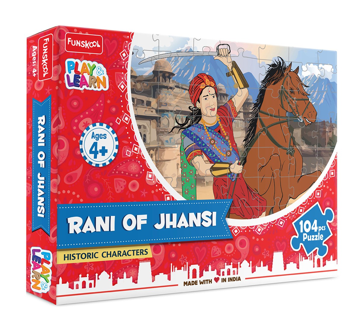 Play & Learn Rani Of Jhansi Puzzle 104 Pcs, 2Y+ (Multicolor)