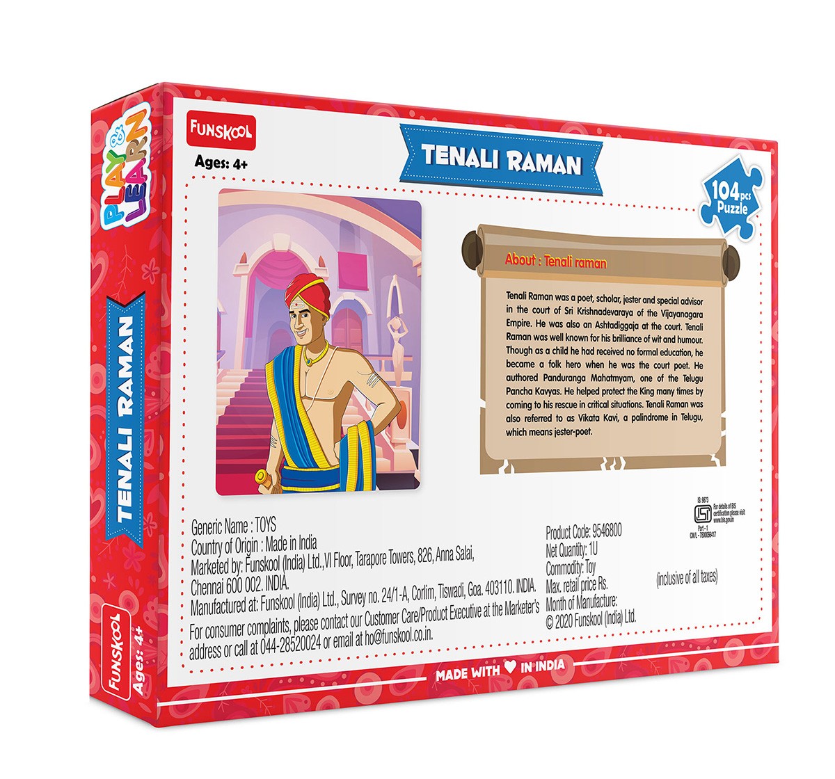 Play & Learn Tenali Raman Puzzle 104 Pcs, 2Y+ (Multicolor)