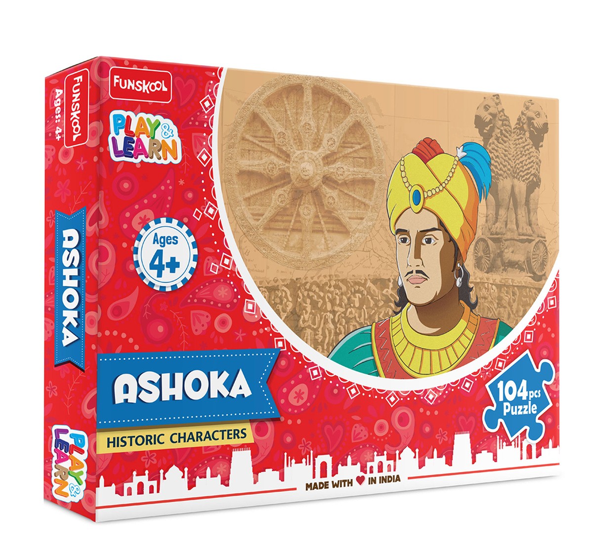 Play & Learn Ashoka Puzzle 104 Pcs, 2Y+ (Multicolor)
