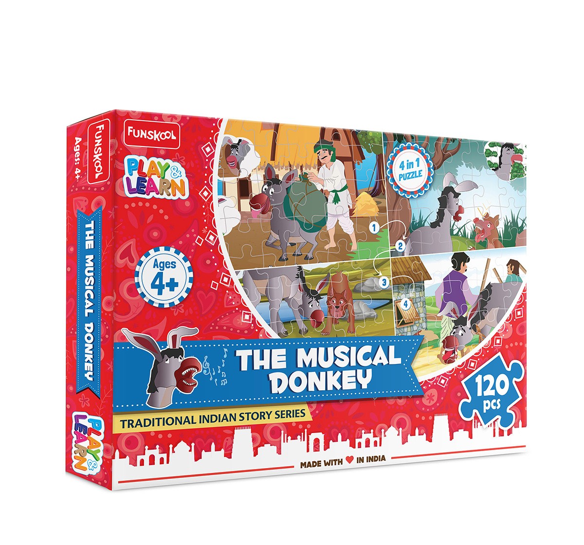 Play & Learn The Musical Donkey 120 Pcs, 2Y+ (Multicolor)