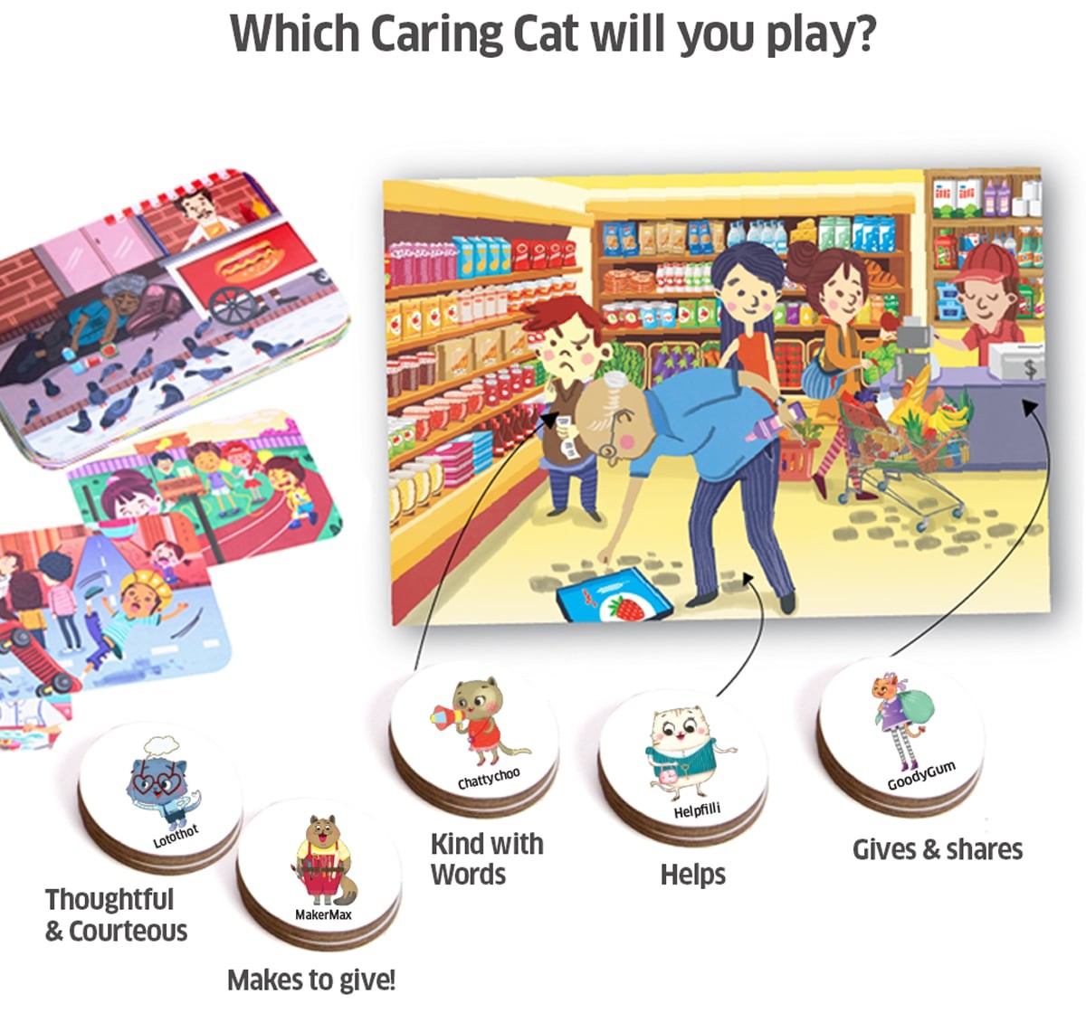 Chalk and Chuckles Caring Cats Kindness Around Town Game,  6Y+