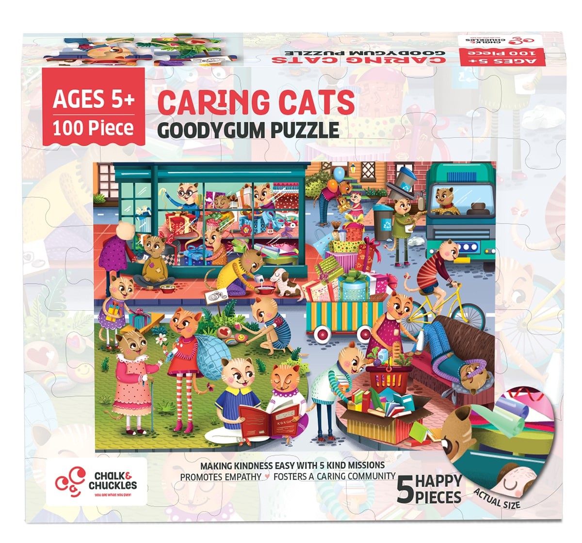 Chalk and Chuckles Goody Gum Cat Jigsaw Puzzle,  4Y+