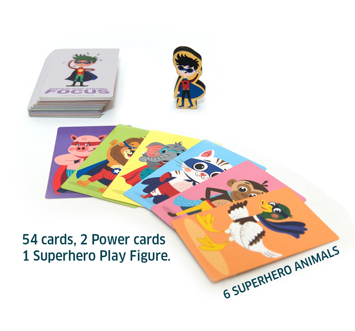 Chalk and Chuckles Superhero Animal Focus Card Game,  6Y+