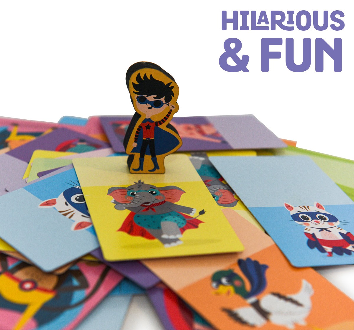 Chalk and Chuckles Superhero Animal Focus Card Game,  6Y+