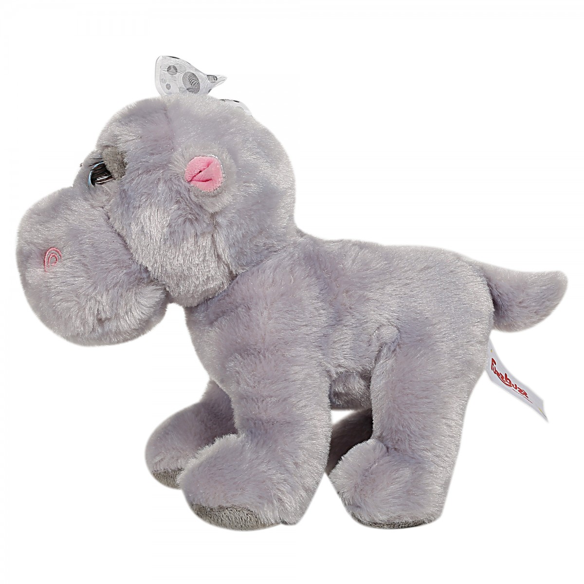 Fuzzbuzz Hippo, Soft Loys for Kids, 28cm, Grey