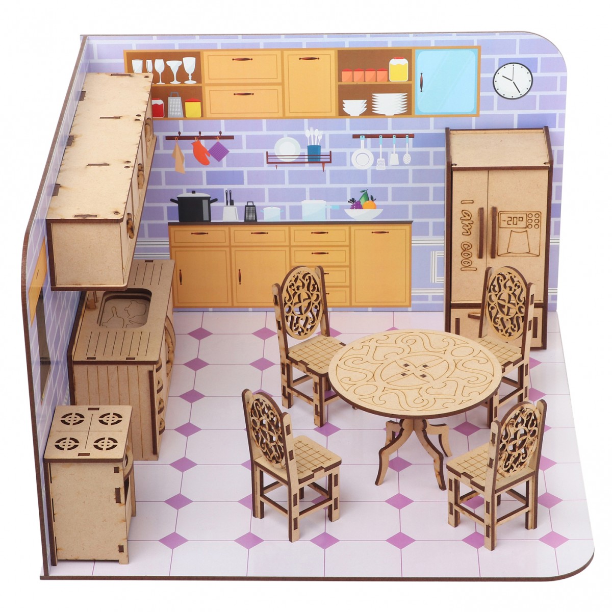 Webby DIY Build & Paint Kitchen,  3Y+ (Multicolour)