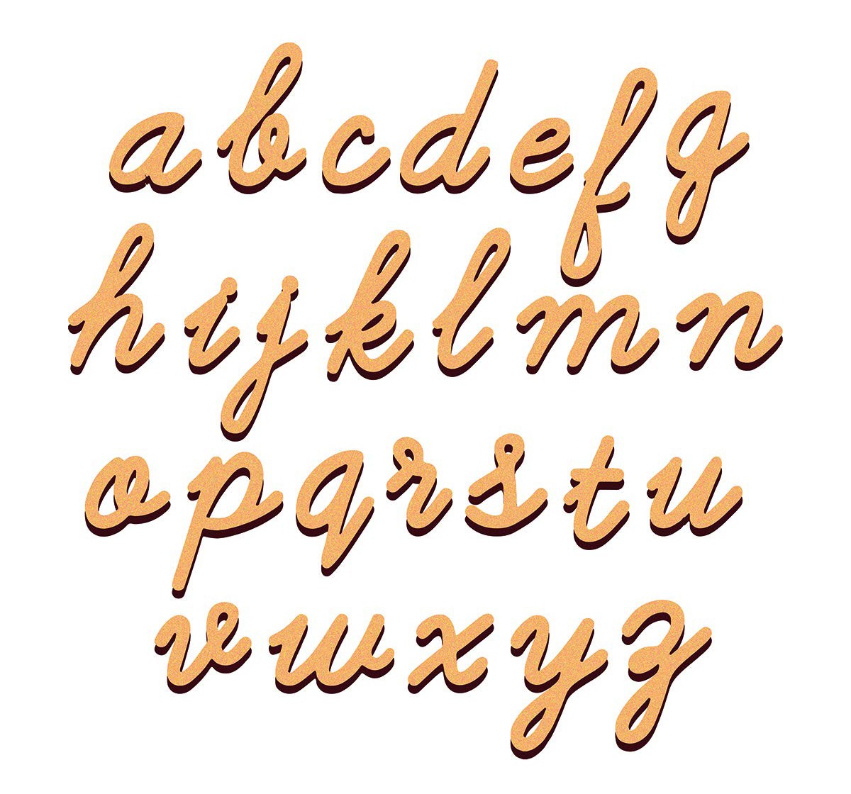 Webby Wooden Cursive Alphabets,  3Y+ (Multicolour)