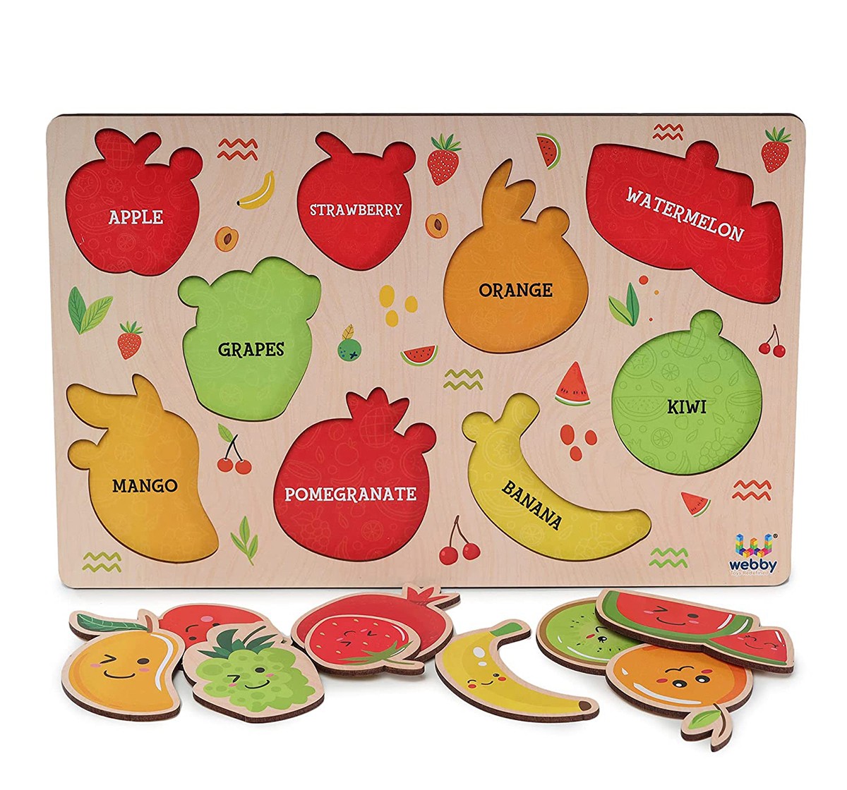 Webby Colorful Fruits Educational,  3Y+ (Multicolour)