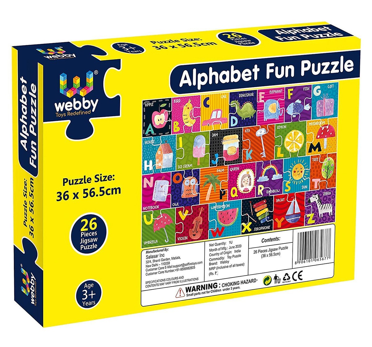Webby Giant Alphabet Fun Floor Puzzle,  3Y+ (Multicolour)