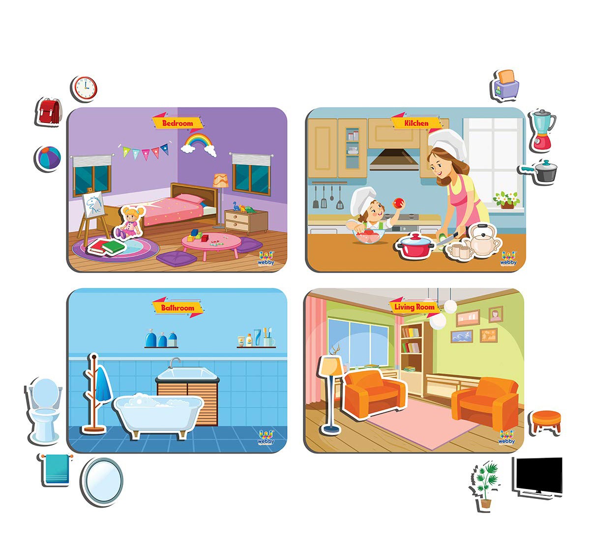 Webby My House Wooden Puzzle 24pcs,  3Y+ (Multicolour)