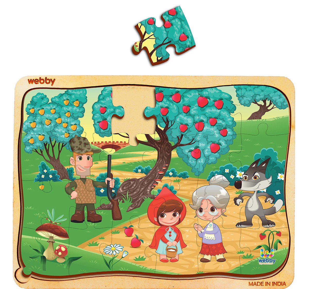 Webby Little Red Riding Hood Wooden Puzzle 24pcs,  3Y+ (Multicolour)