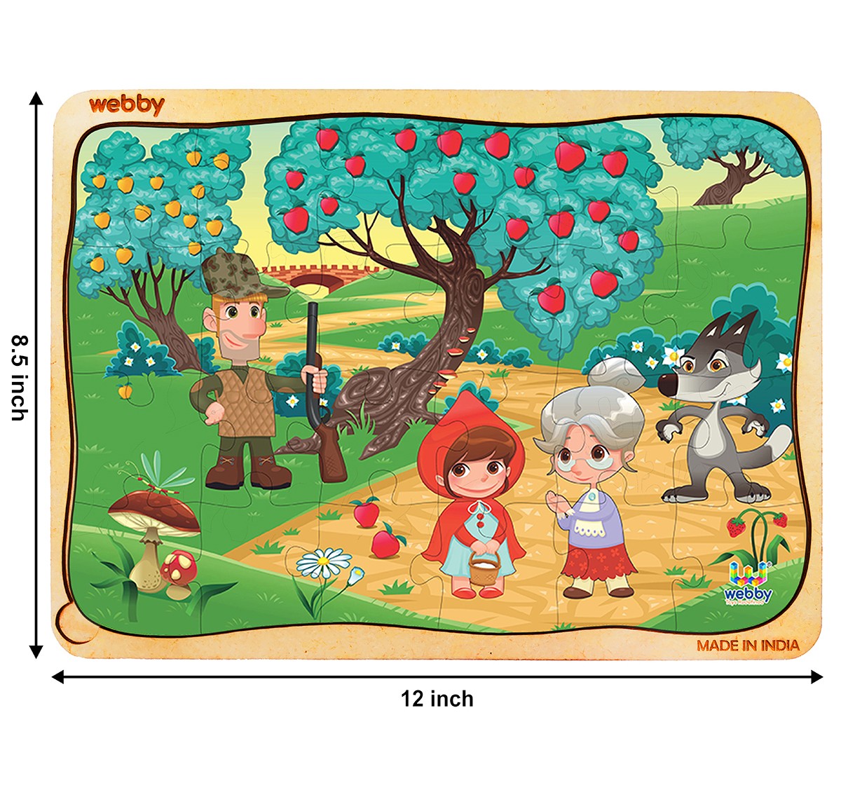 Webby Little Red Riding Hood Wooden Puzzle 24pcs,  3Y+ (Multicolour)