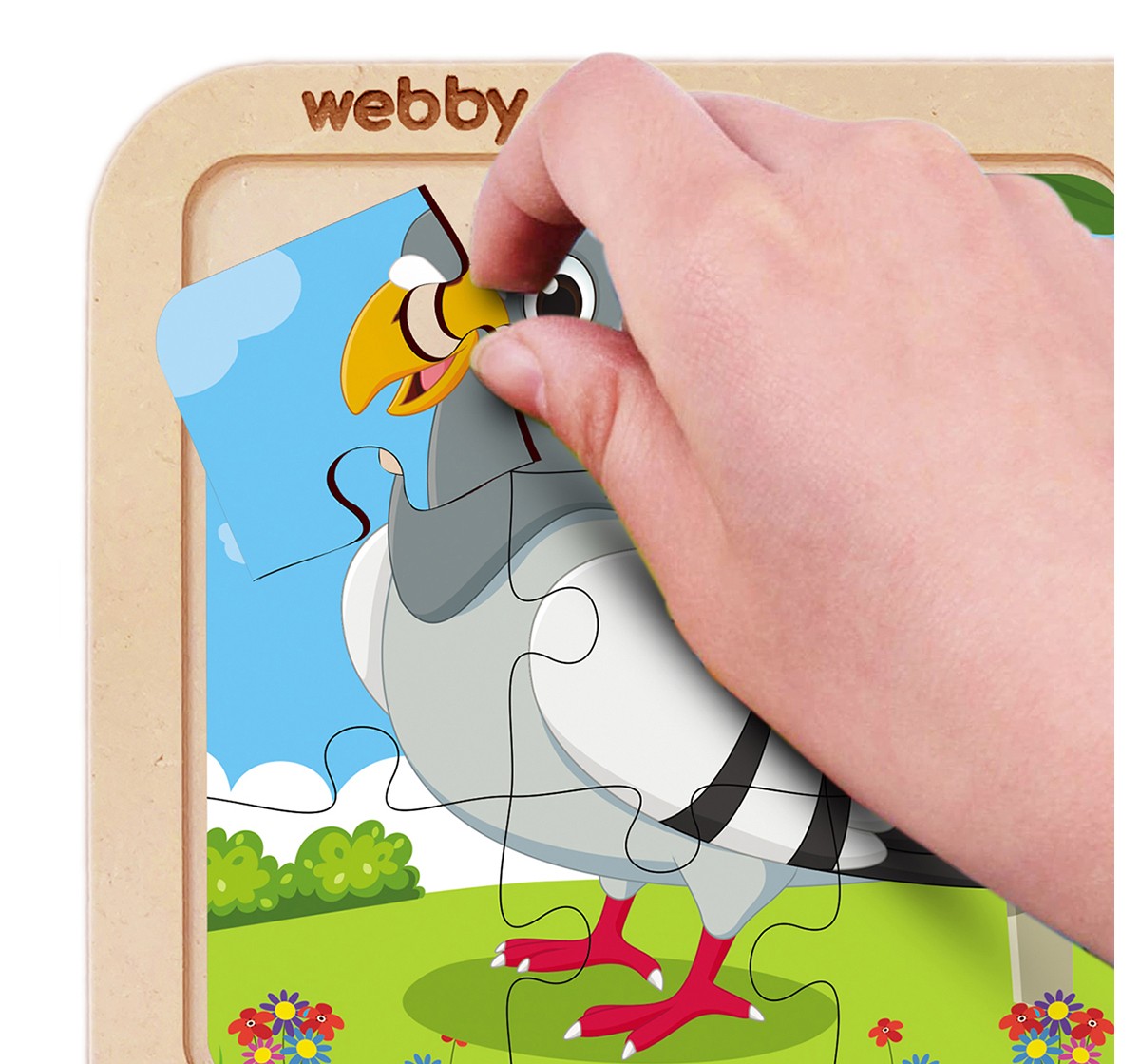 Webby 4in1 Wooden Birds Puzzle 36pcs,  3Y+ (Multicolour)
