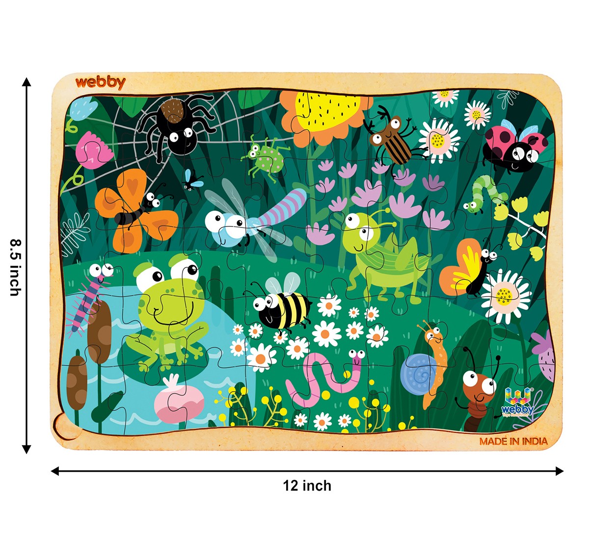 Webby Bugs Life Wooden Puzzle 40 pcs,  3Y+ (Multicolour)