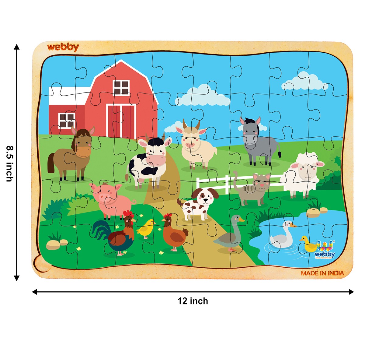 Webby Farm Wooden Puzzle, 40 pcs,  3Y+ (Multicolour)