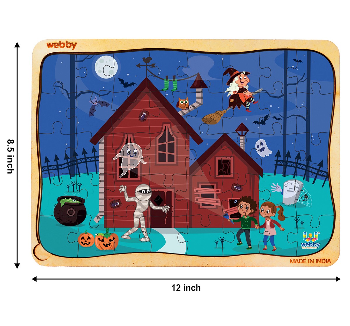Webby Haunted House Wooden Puzzle 40 Pcs,  3Y+ (Multicolour)