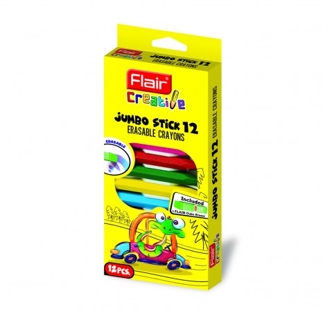 Flair Jumbo Erasable Crayons 12 Multicolor 3Y+
