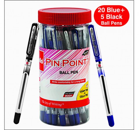 Cello Exam expert Pens Jar for smooth writing experience Blue 5Y+
