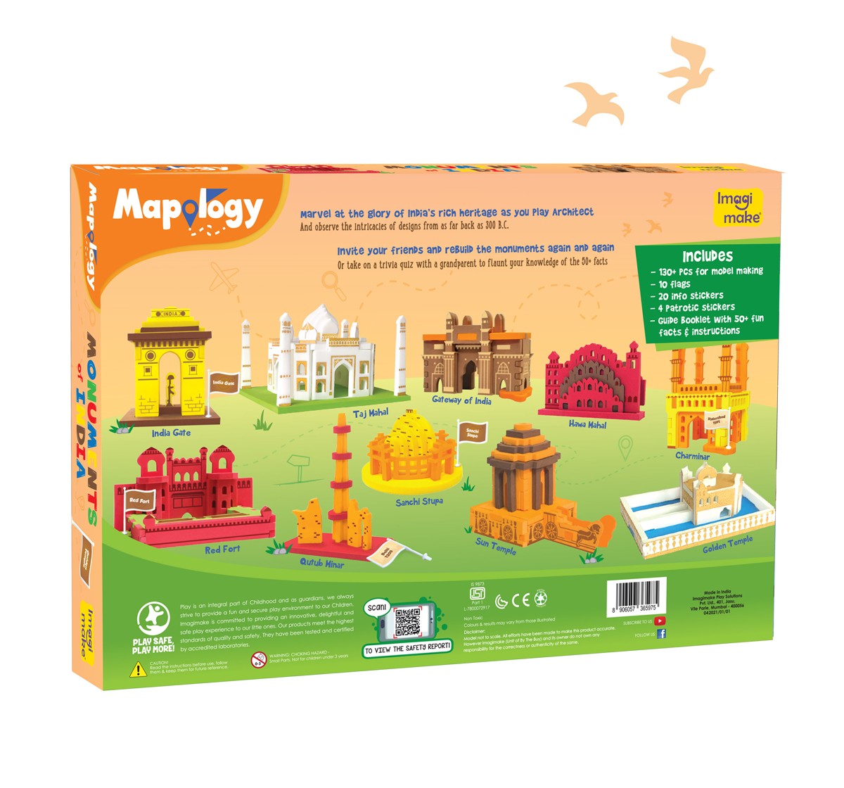 Imagimake Mapology Monuments Of India for Kids, 5Y+(Multicolor)
