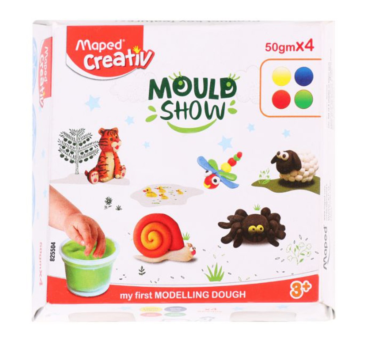 Maped Modelling Dough Pack of 4, 7Y+ (Multicolour)