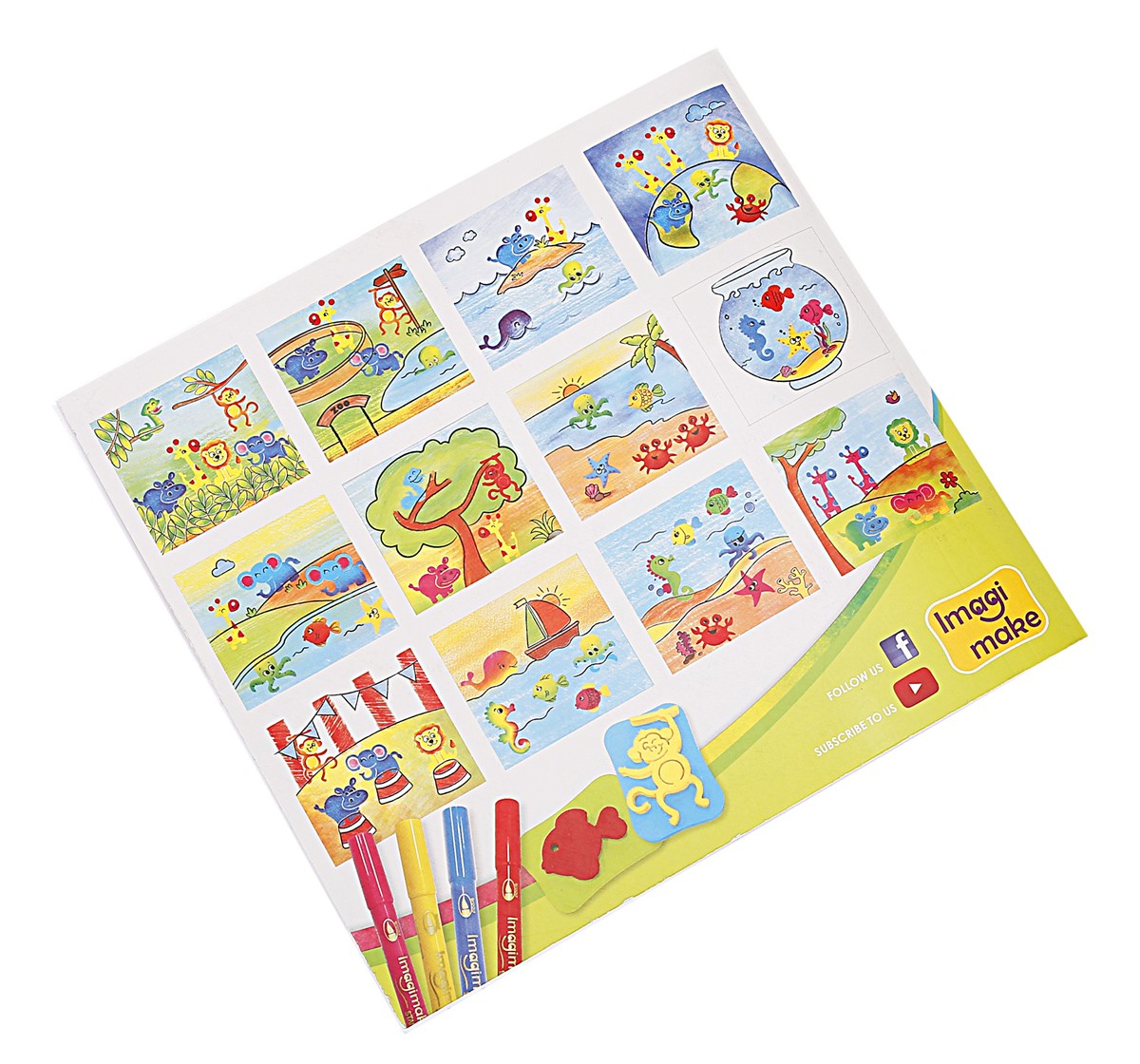 Imagimake Stamp Art Animal Kingdom for kids 3Y+, Multicolour