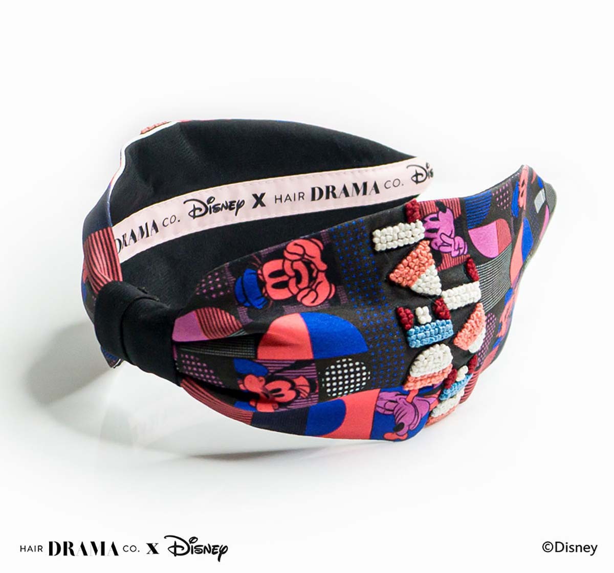 Hair Drama Company Disney Mickey Real Deal Knotted Headband(One Size),  9Y+(Multicolor)