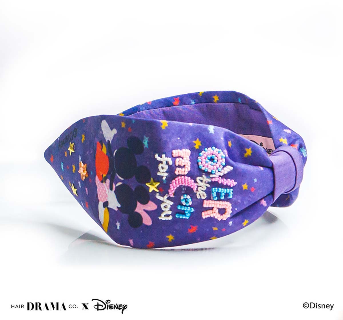 Hair Drama Company Disney Mickey And Minnie Moon Knotted Headband(One Size),  9Y+(Blue)
