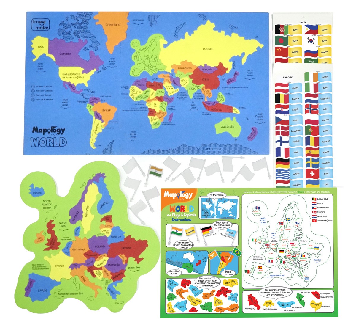 Youreka Mapology World Flags Capitals for Kids Multicolor 5Y+