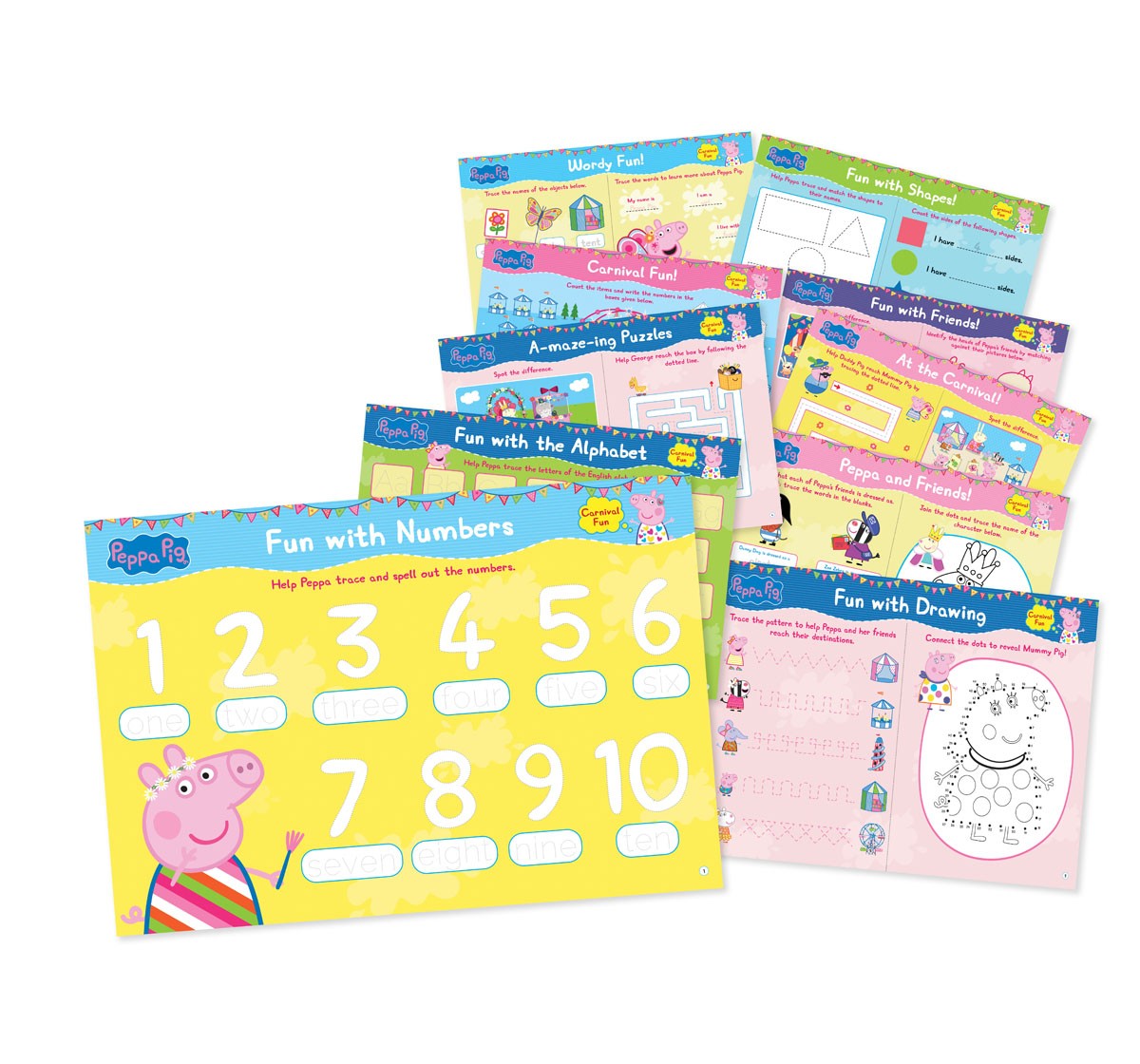Wonder House Books Peppa Loves Carnival Fun Learning Activity Set for kids 3Y+, Multicolour