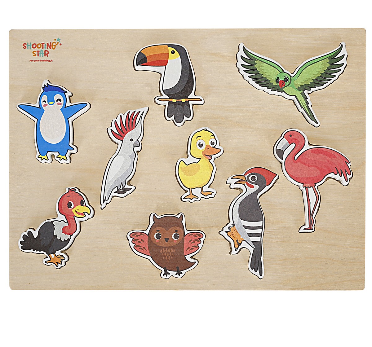 Shooting Star Birds Raised Chunky 9 Piece Puzzle for kids 3Y+, Multicolour