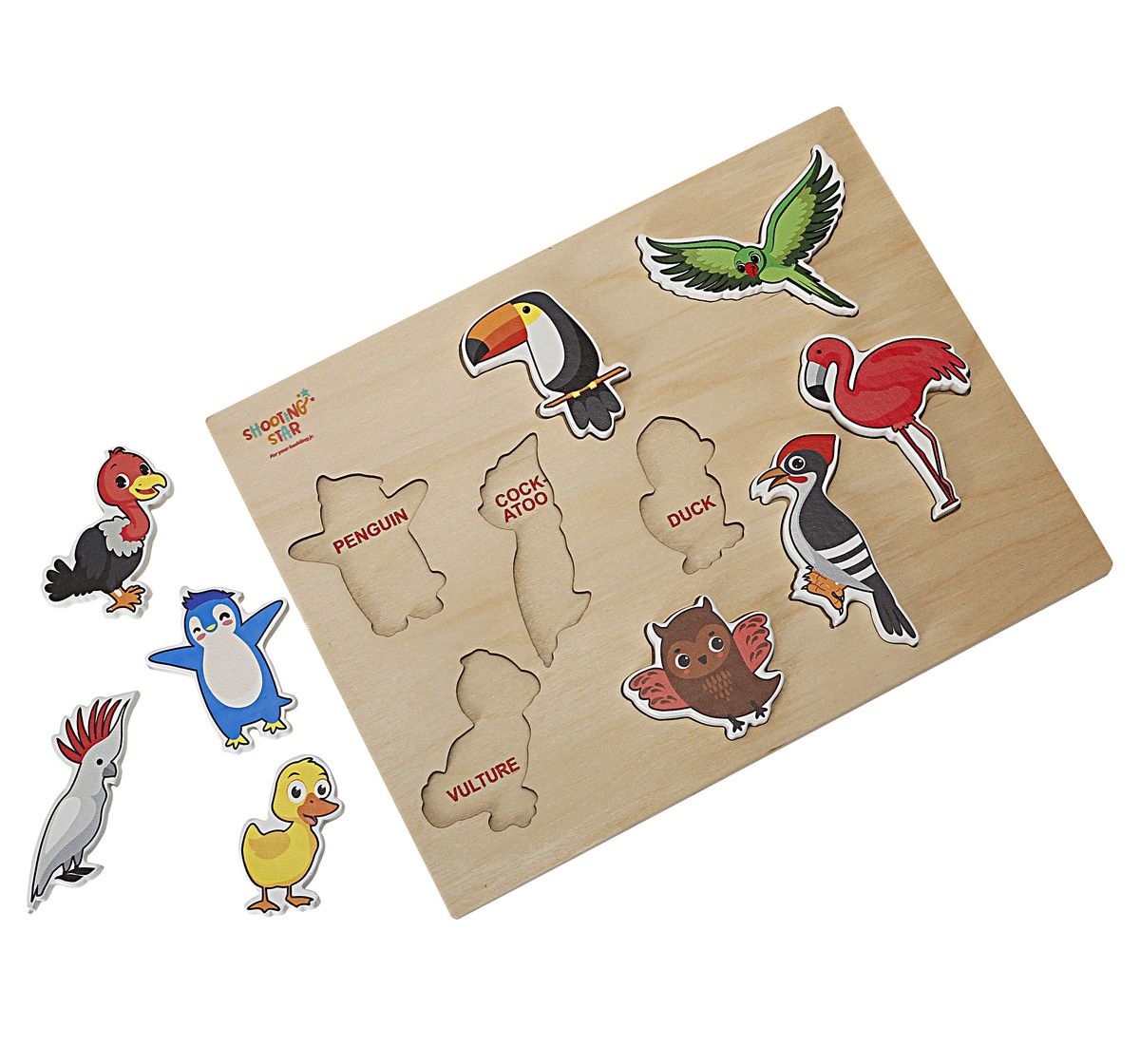 Shooting Star Birds Raised Chunky 9 Piece Puzzle for kids 3Y+, Multicolour