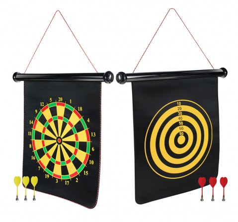 Hamleys Double sided Magnetic Dart Board Game with 6 Magnetic darts Multicolor 3Y+