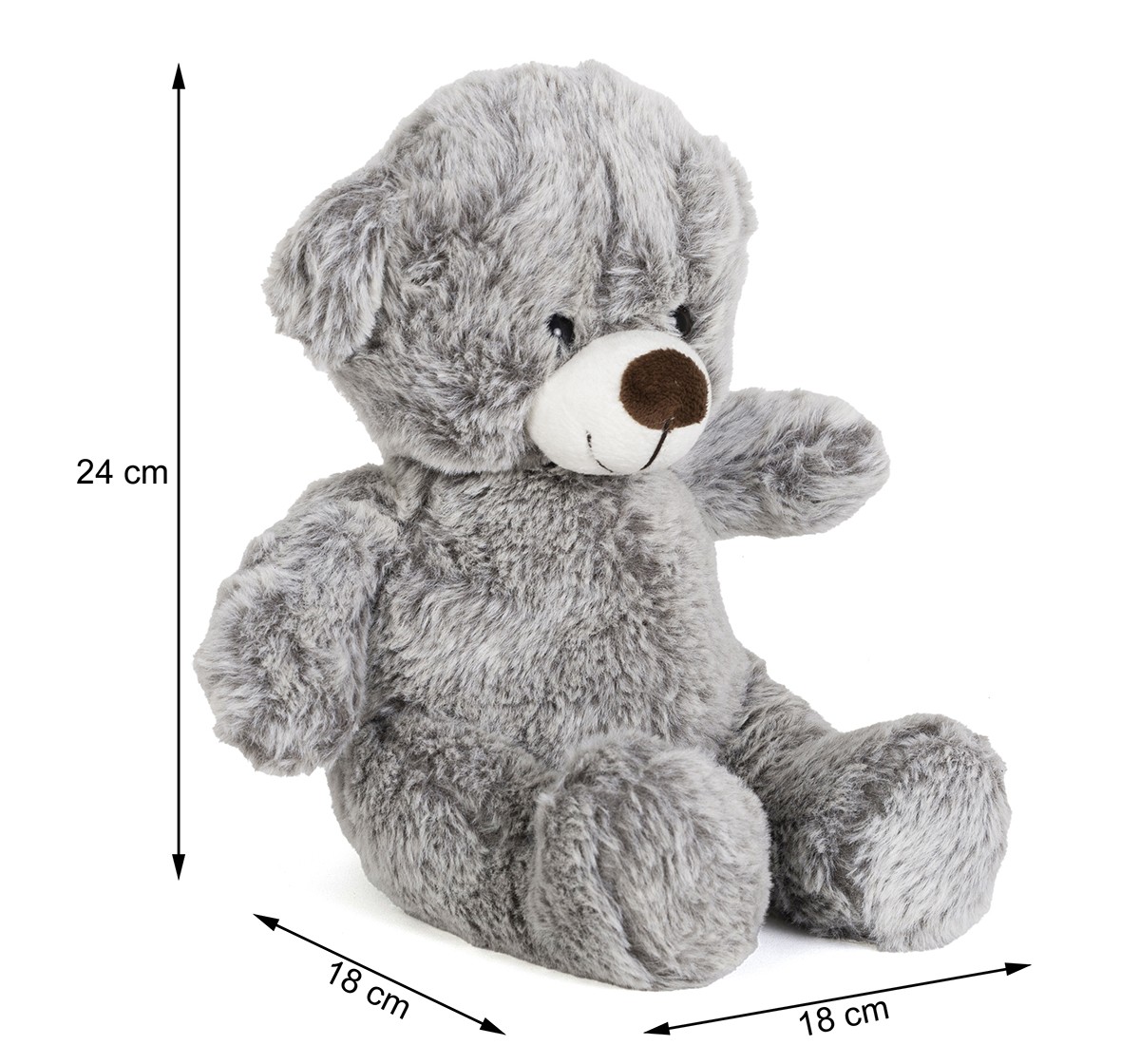 FuzzBuzz Textured Bear Grey 24cm
