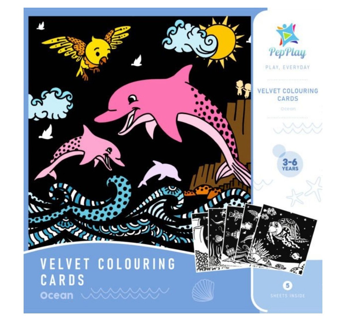 PepPlay Velvet Coloring Cards Ocean 3Y+