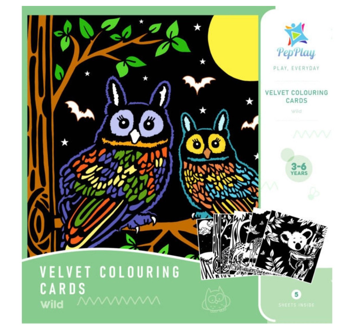 PepPlay Velvet Coloring Cards Wild 3Y+