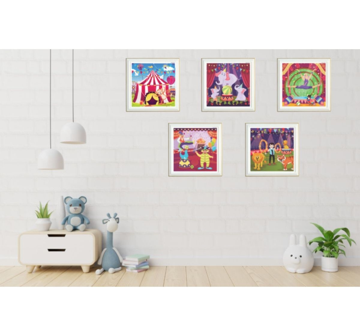 PepPlay Circus Carnival Sticker Puzzle with Set of 5 Jigsaw Puzzles 4 Years Old and Above (23 x 23 cm)