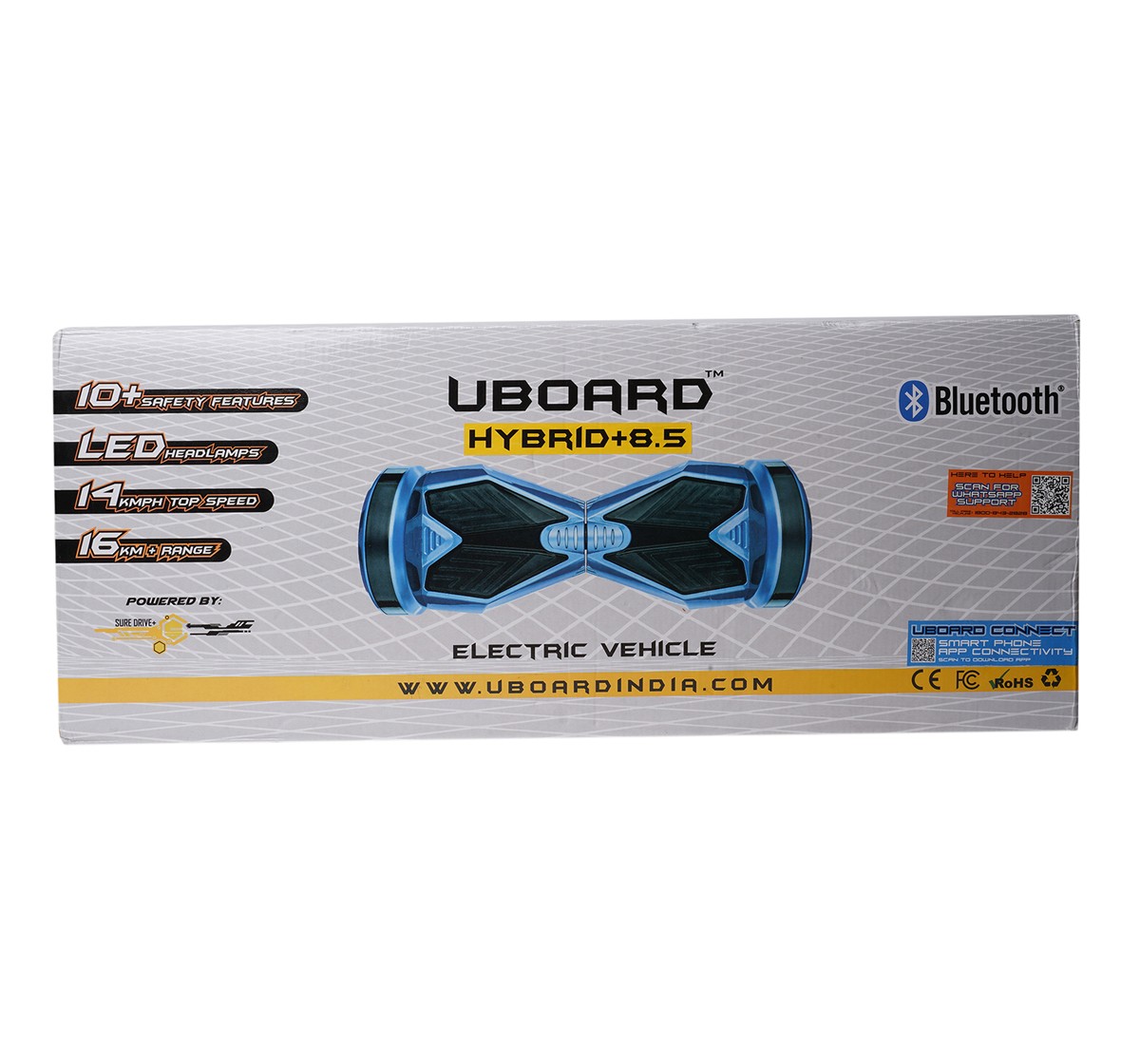 Uboard Hybrid 8.5 Hoverboard for kids 12Y+, Multicolour