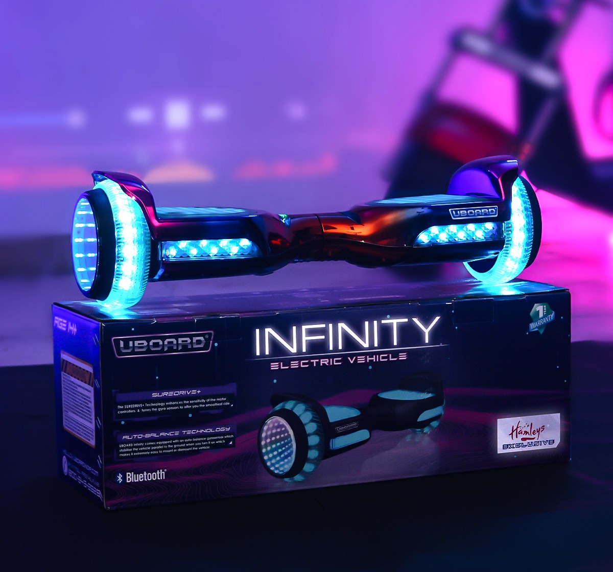 Uboard Infinity Hover Board for Outdoor Play, Multicolor, 14Y+