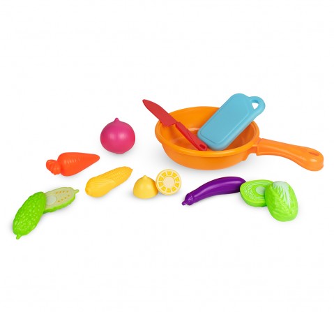 Kingdom Of Play Vegetable set with Pan and 10 Pieces of different vegetables Multicolor 3Y+