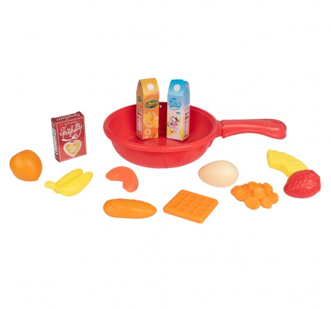 Kingdom Of Play Breakfast set with Pan and 11 Pieces of different breakfast Multicolor 3Y+