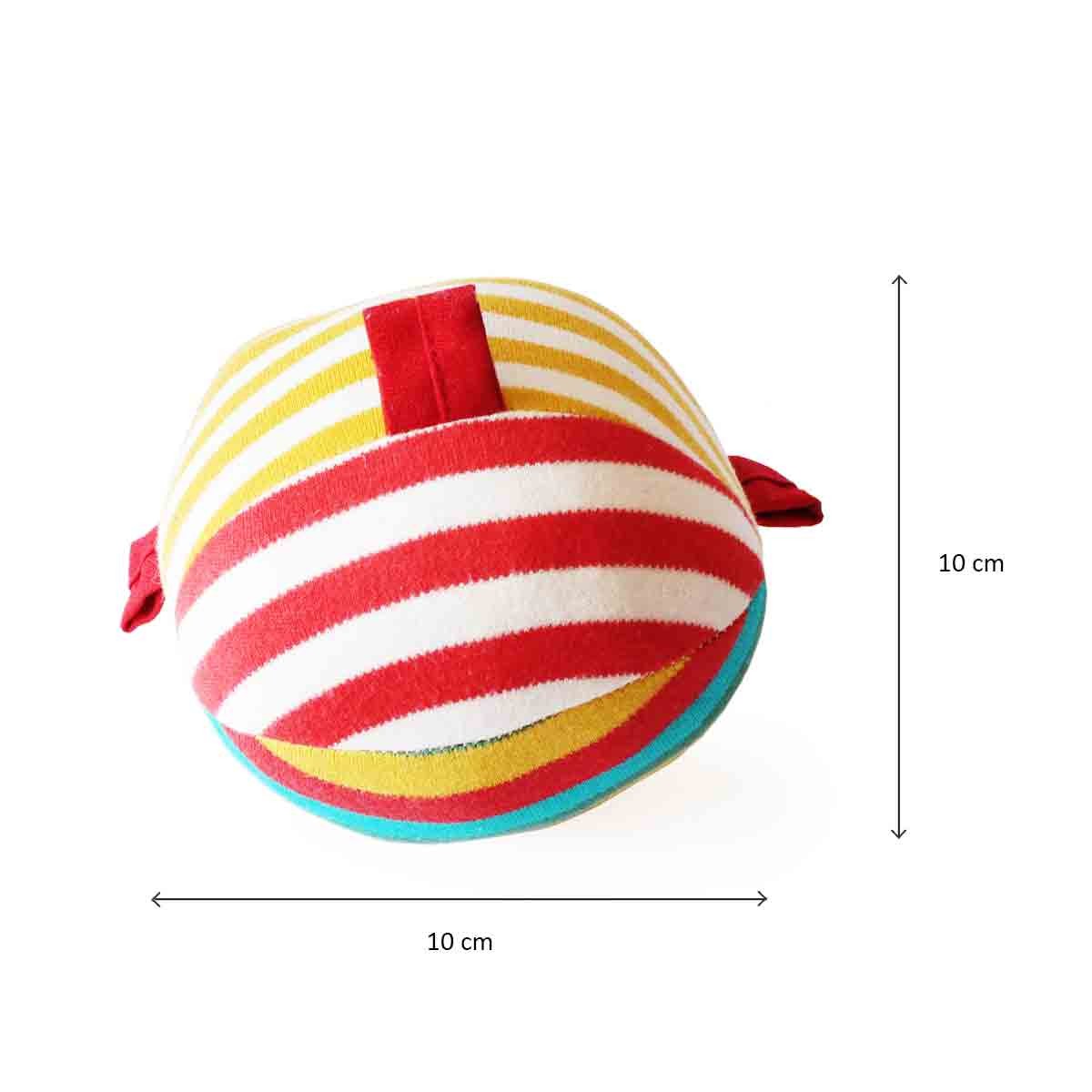 Shumee Cotton Ele And Ball Rattle Organic Plush Toy for Kids, 0M+