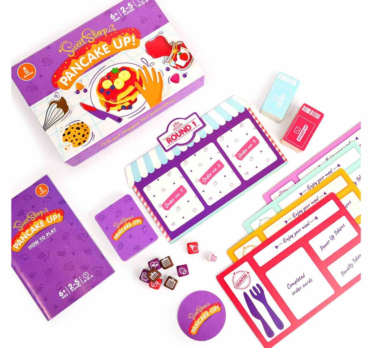 Shumee Sweet Slurrp Pancake Up Board Game for kids 3Y+, Multicolour