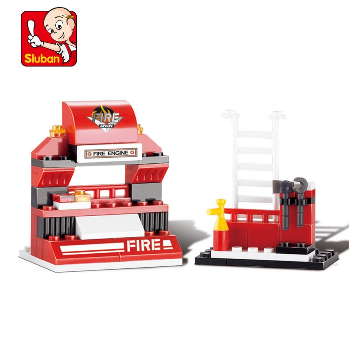Sluban Mini Fire Truck Plastic Building Block set of 133 pieces Multicolor 6Y+