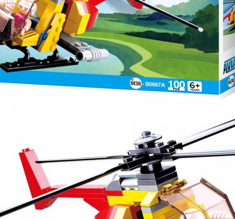 Sluban Aviation III Helicopter Plastic Building Block 100 pieces Multicolor 6Y+