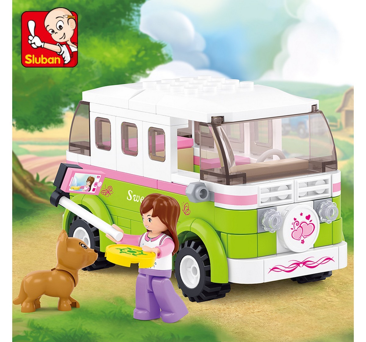 Sluban New Girls Dream Touring Wagon 158 Pieces Plastic Building Block set Multicolor 6Y+