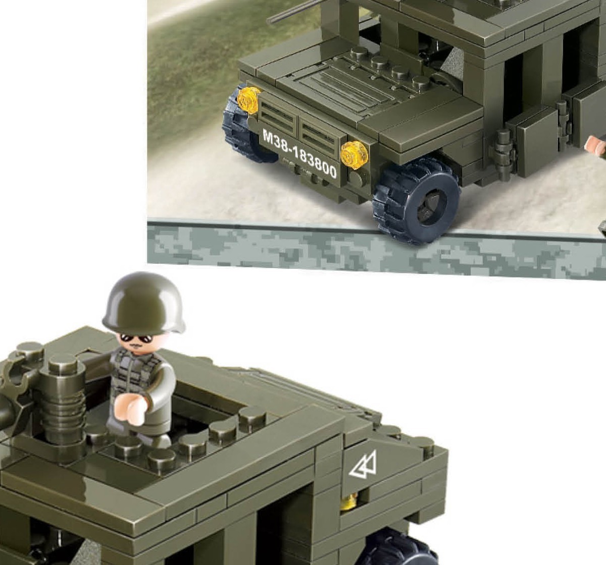 Sluban Land Forces II Hummer Squad Car Plastic Building Block set of 175 pieces Multicolor 6Y+