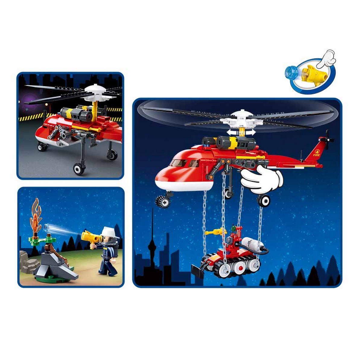 Sluban FireHelicopter Plastic Building Block 325 pieces Multicolor 6Y+