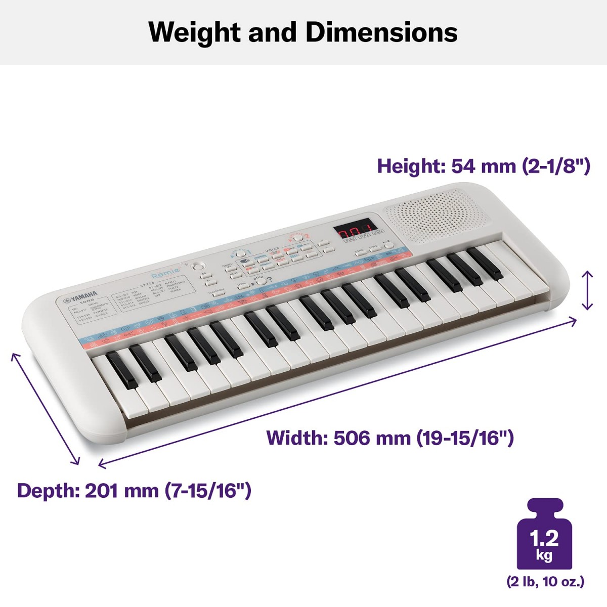 Yamaha Remie PSS E30 37 Key Portable Mini Keyboard, White 3Y+